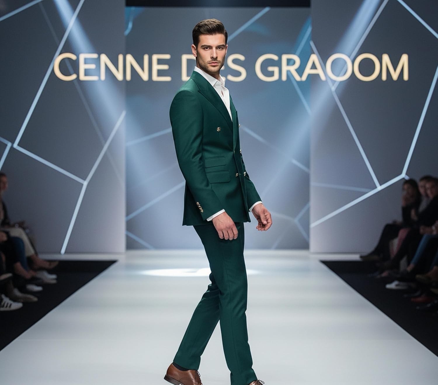 Men's Slim Fit 2 Piece Suit Double Breasted Business Wedding Prom Tuxedo Suits Blazer & Pants Set… - Image 4