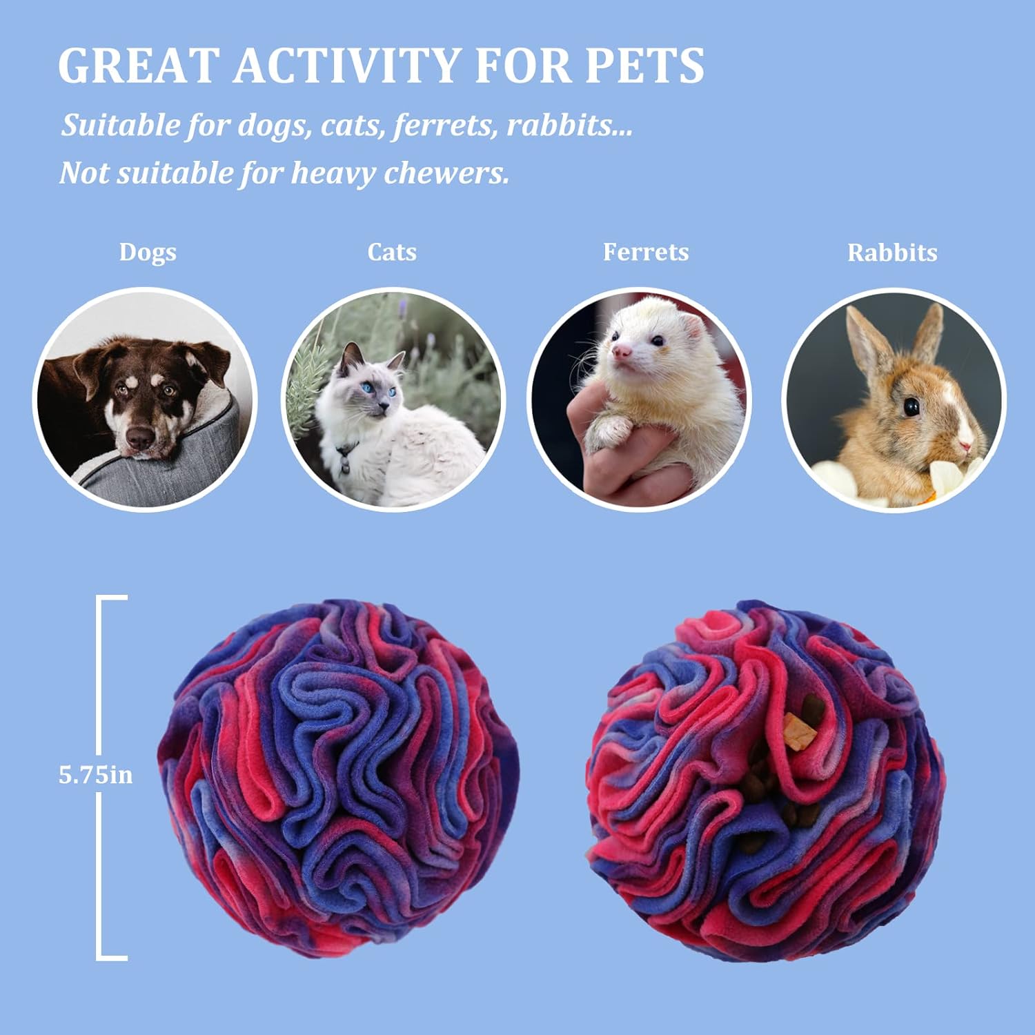 Snuffle Ball for Dogs, Slow Down Eating, Dog Enrichment Toys, Sniffle Interactive Treat Game, Enhance Sniffing, Dog Snuffle Puzzle Toy