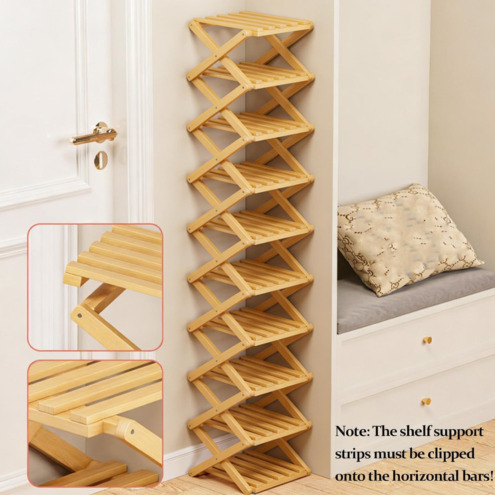 Organizador de Zapatos de Madera de Gran Capacidad para Ahorrar Espacio, Organizador Vertical para Zapatos, para el hogar, apartamento, Sala de Estar, Dormitorio, casa de Campo, Botas de