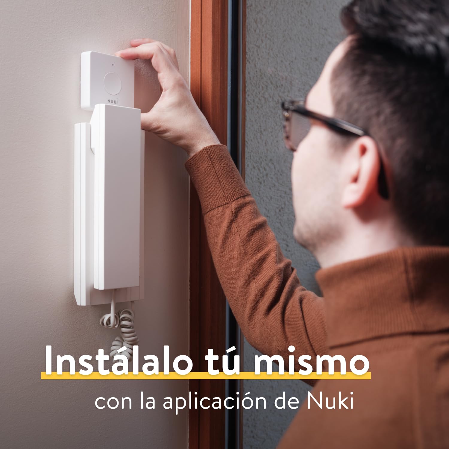 Nuki Opener, cerradura electrónica para edificios de apartamentos, controla tu interfono con el smartphone, abrepuertas automático, requiere Nuki Bridge WiFi, cerraduras inteligentes, blanco