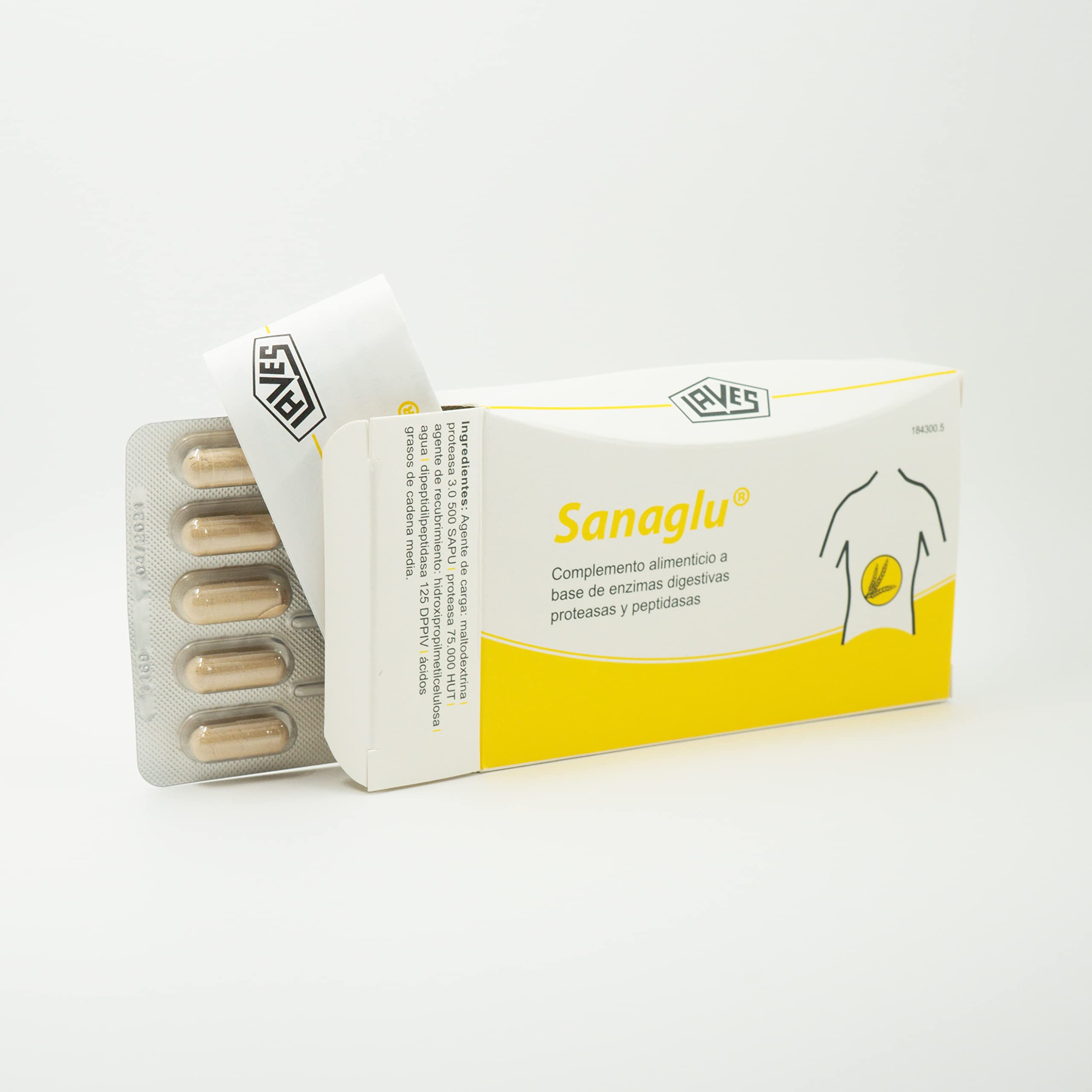 Sanaglu® Sensibilidad al Gluten, 30 Cápsulas.