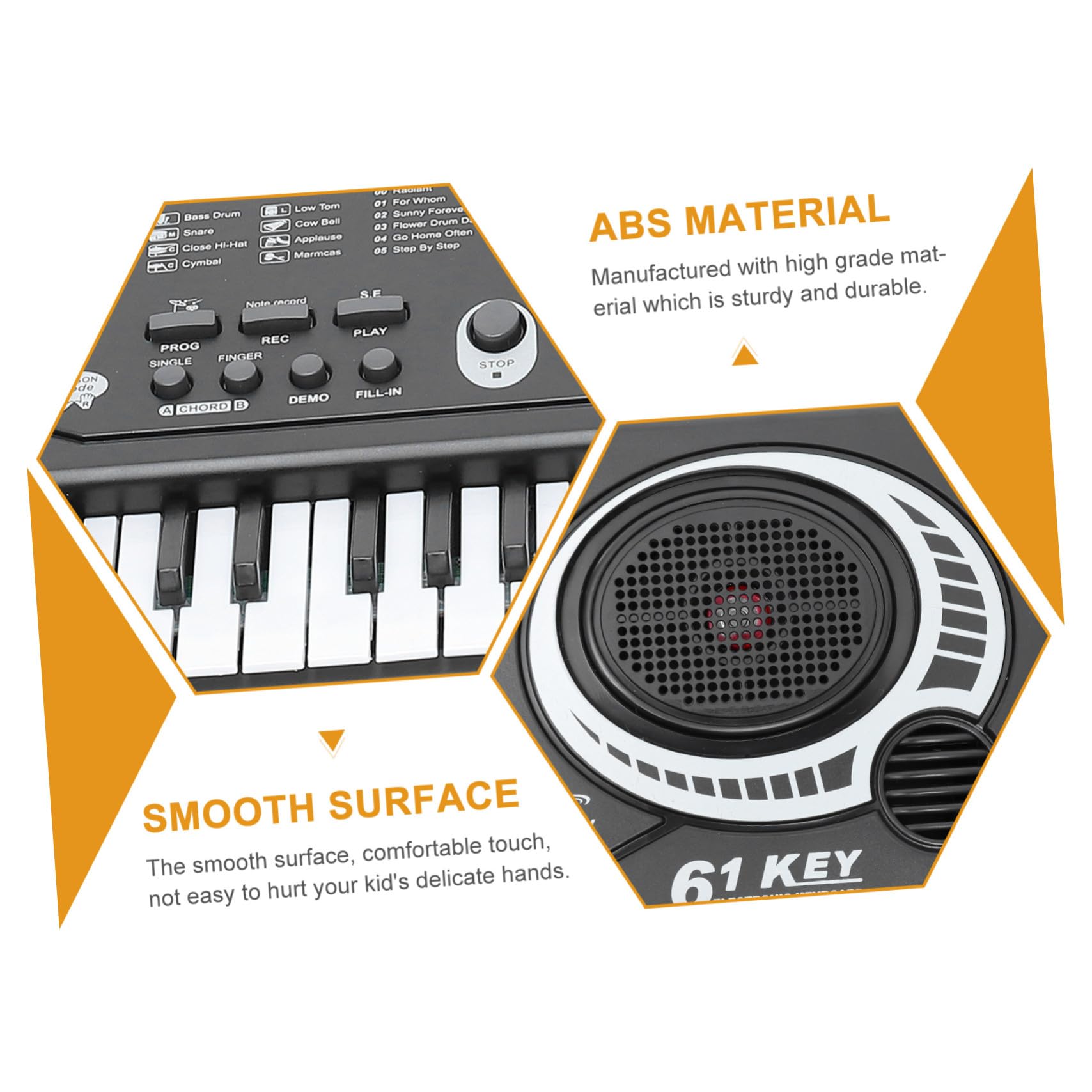 SUPVOX Piano Jouet Électronique Éducatif pour Garçon et Filles 61 Touches Abs Multifonction Améliore Audition Apprentissage Musical Bébé Garçon et Filles