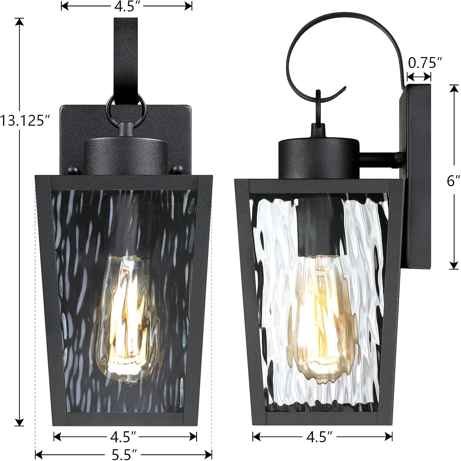 80% оƒƒ Dіѕсоunt MOTINI 2 Pack Outdoor Wall Lantern Lamp 1 Light Exterior Wall Sconse Light in Black Finish with Water Ripple Glass Shade for Porch, Doorway, ETL Listed, Bulb Incluled Exсluѕіvе Dіѕсоunt 🔥 MOTINI 2 Pack Outdoor Wall Lantern Lamp 1 Light Exterior Wall Sconse Light in Black Finish with Water Ripple Glass Shade for Porch, Doorway, ETL Listed, Bulb Incluled