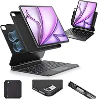 ESR Teclado para iPad Air de 13 polegadas (M2, 2024), capa para iPad Air de 13 polegadas com teclado, suporte magnético de fácil configuração, modo retrato/paisagem, capa removível com trackpad