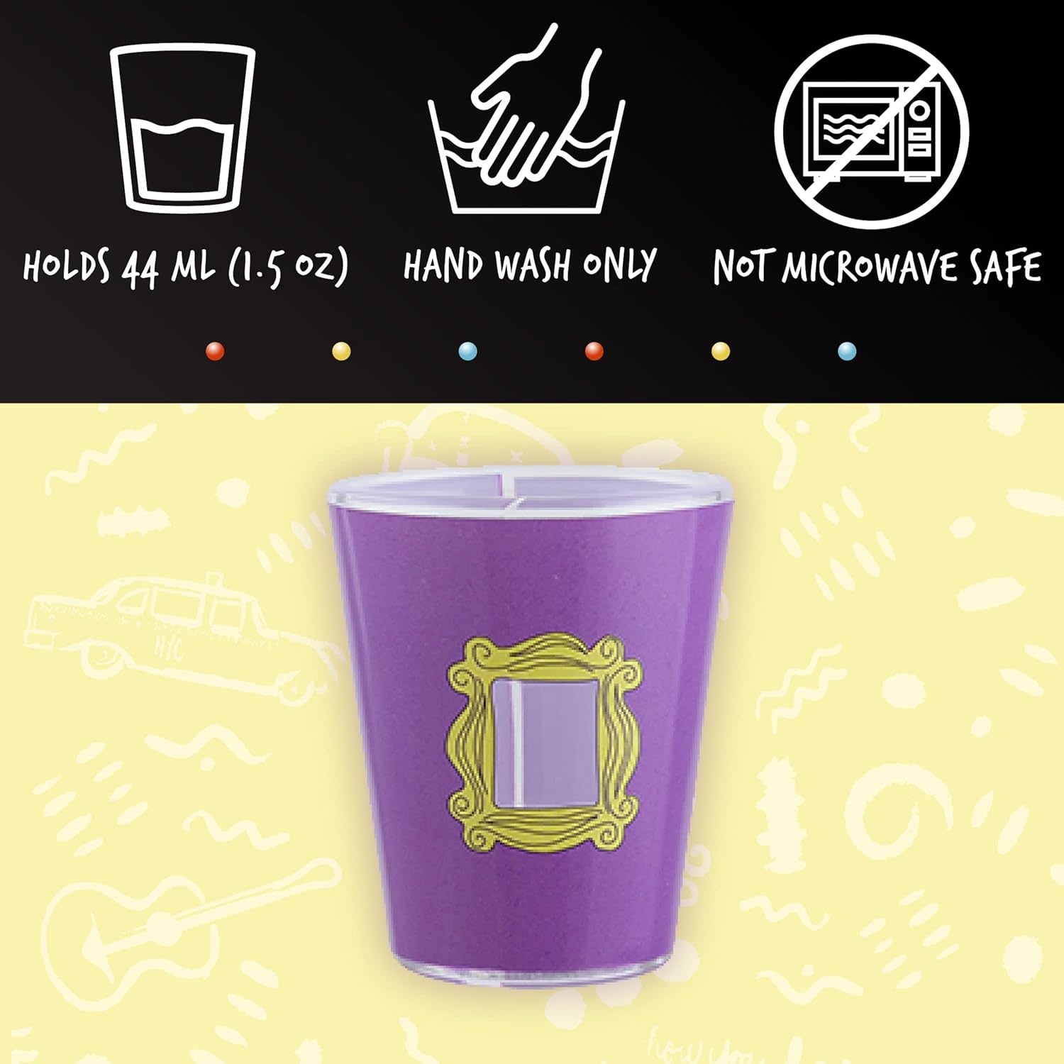 Paladone Friends TV Show Shot Glasses - Set of 4 - Monica's Door Photo Frame Friends TV Show Gifts - Image 5