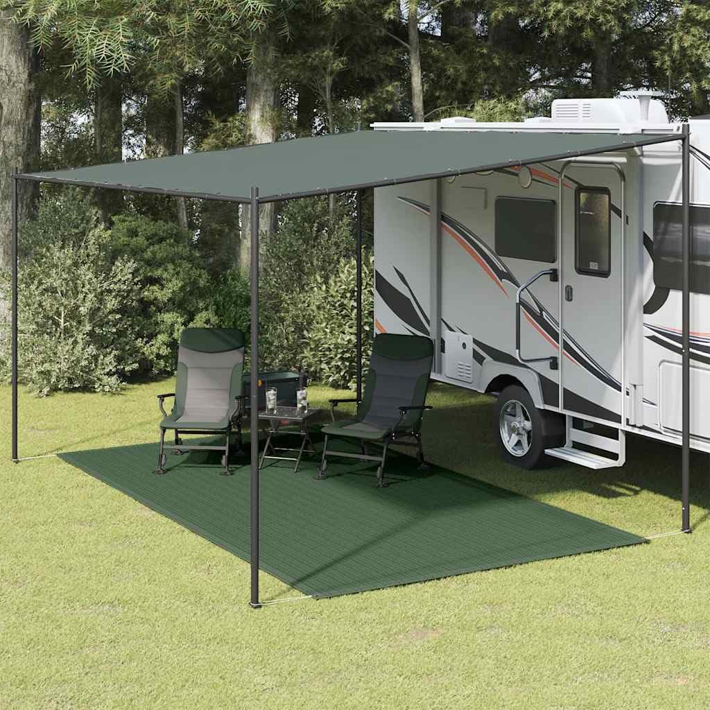 Dywan namiotowy 250 x 400 cm, HDPE, zielony, odporny na warunki atmosferyczne, oddychający, z oczkami, na kemping, do aktywności na świeżym powietrzu, festiwal, śledzie, odciągające, ochrona
