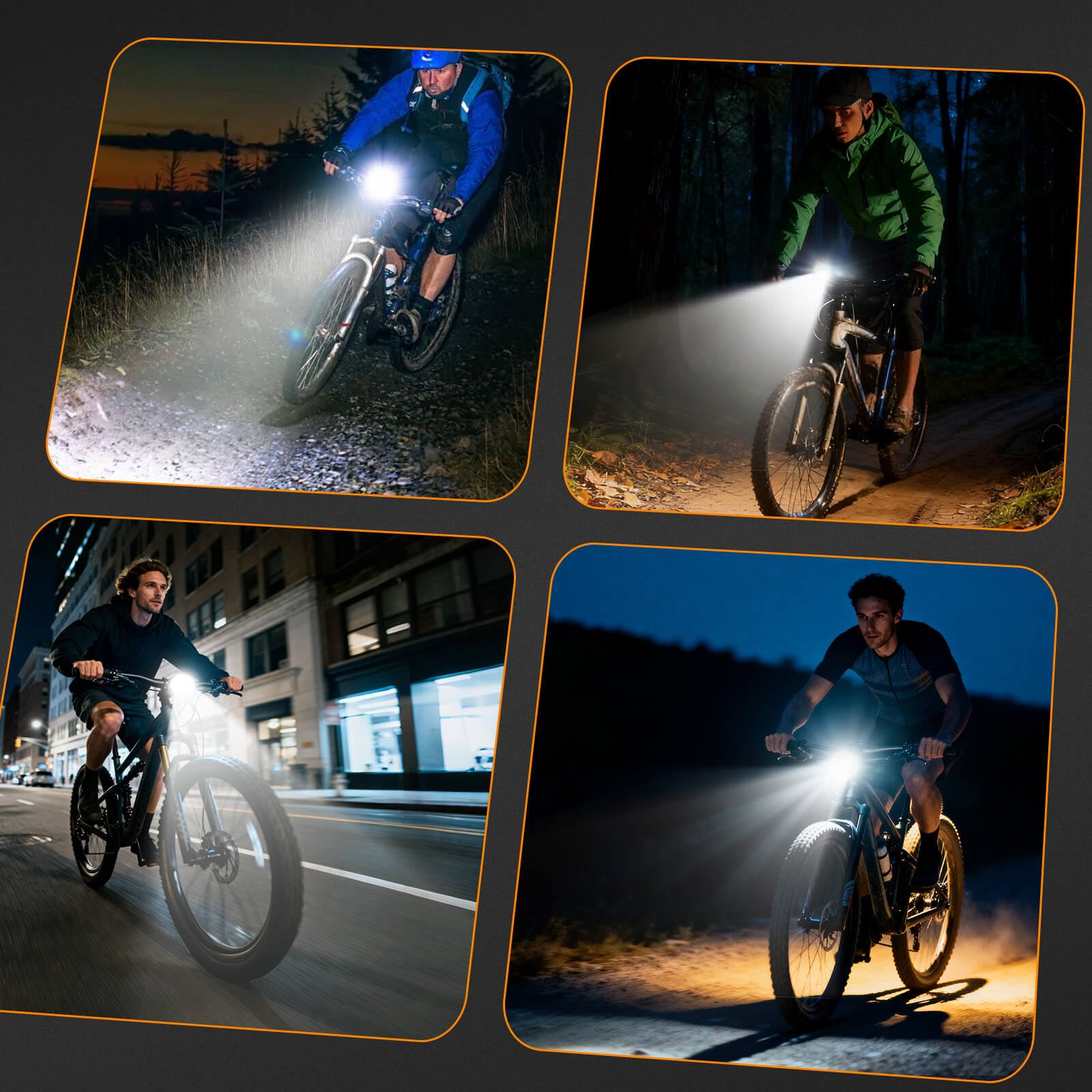 Tavaler Éclairage de vélo avant USB-C rechargeable | Lampe de vélo avant avec batterie | Étanche IPX5 Éclairage de vélo avant LED | Éclairage avant de vélo pour vélo de course, vélo électrique, VTT