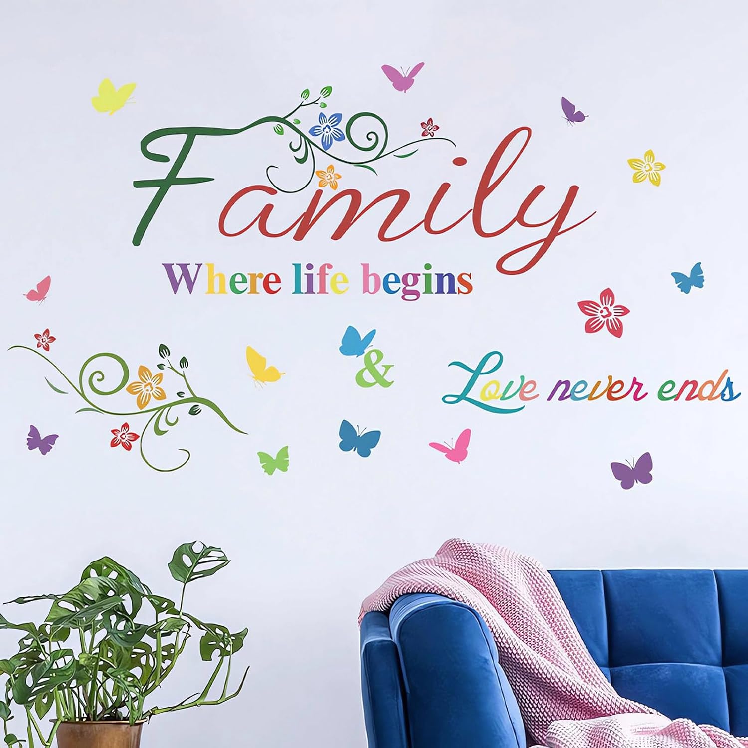 Amazon.com: Family Wall Sticker, Inspirational Wall Decor Home ...