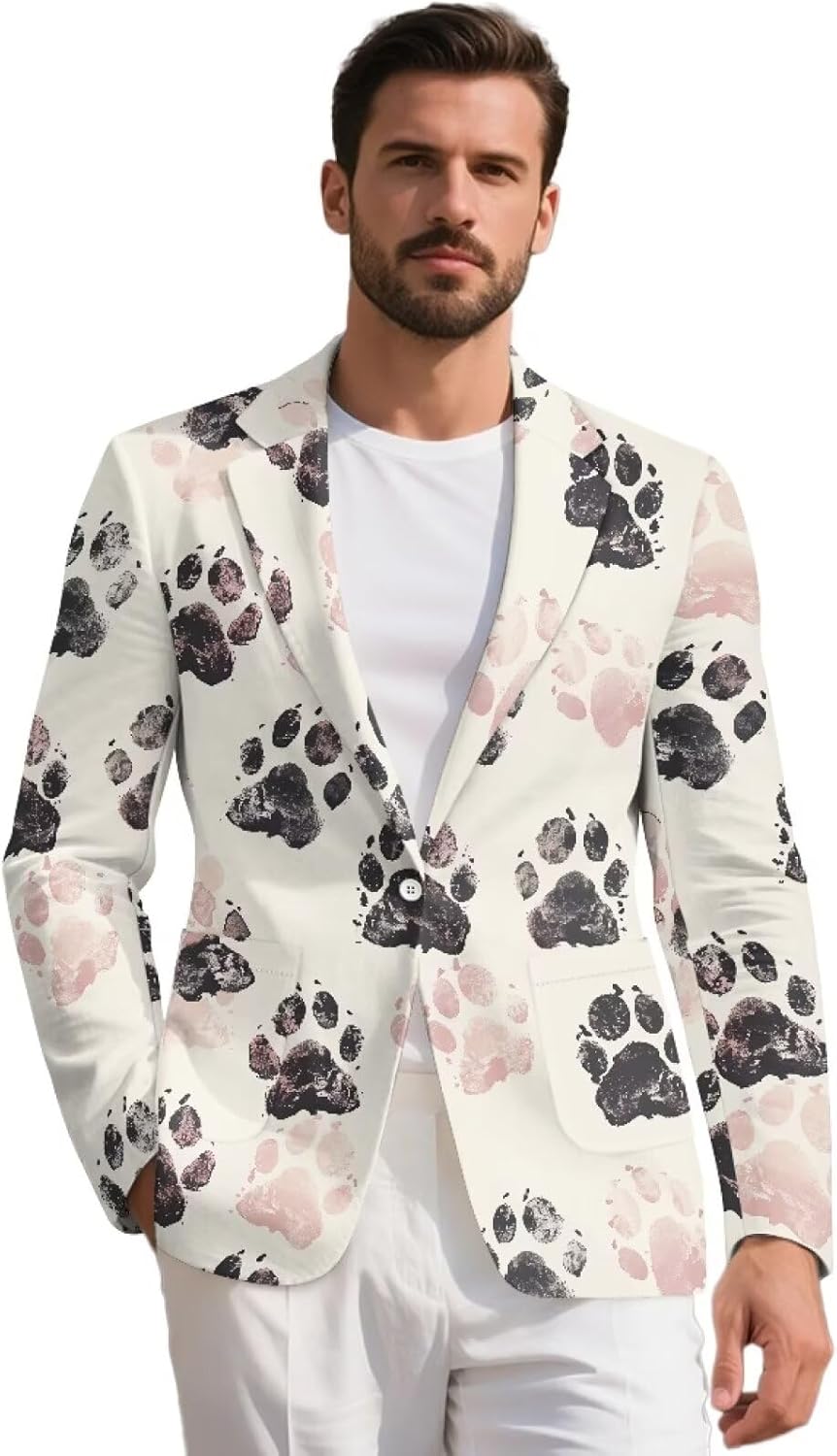 Men's Sport Coat Casual Blazer One Button Suit Jacket Lightweight Slim Fit Business Blazer with Pockets Formal Dress