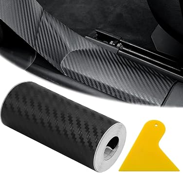 1 roll 10cm*3m 5D Carbon Fiber Automotive Wrap Film, Wrap Tape Car Door Edge Guard Sticker, Anti-Scratch Car Door Sill Protector Car Sill Protectors Strips, Carbon Fiber Vinyl Wrap Roll