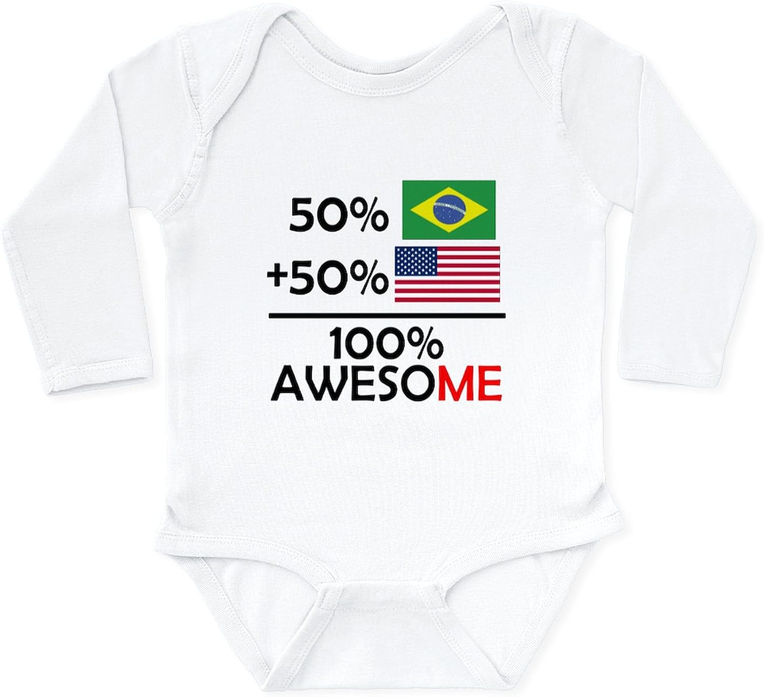 CafePress Half Brazilian Half American Body Suit Cute Long Sleeve Infant Baby Bodysuit Romper