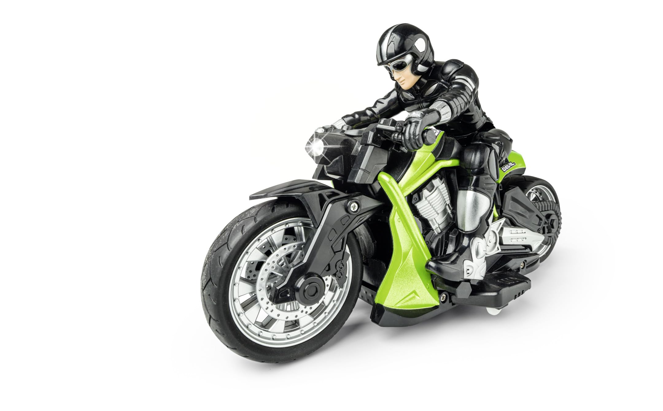 Carson 500404281 RC Devil Bike 100% RTR Verde - Moto teledirigida, 50 Minutos de conducción, Moto RC, Regalo para niños