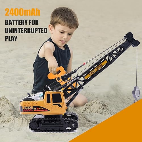Miniatura 23 de Excavadora de juguete a control remoto para niños, juguete de excavadora RC para niños de 3, 4, 5, 6, 7, 8 años, regalo de Navidad, cumpleaños