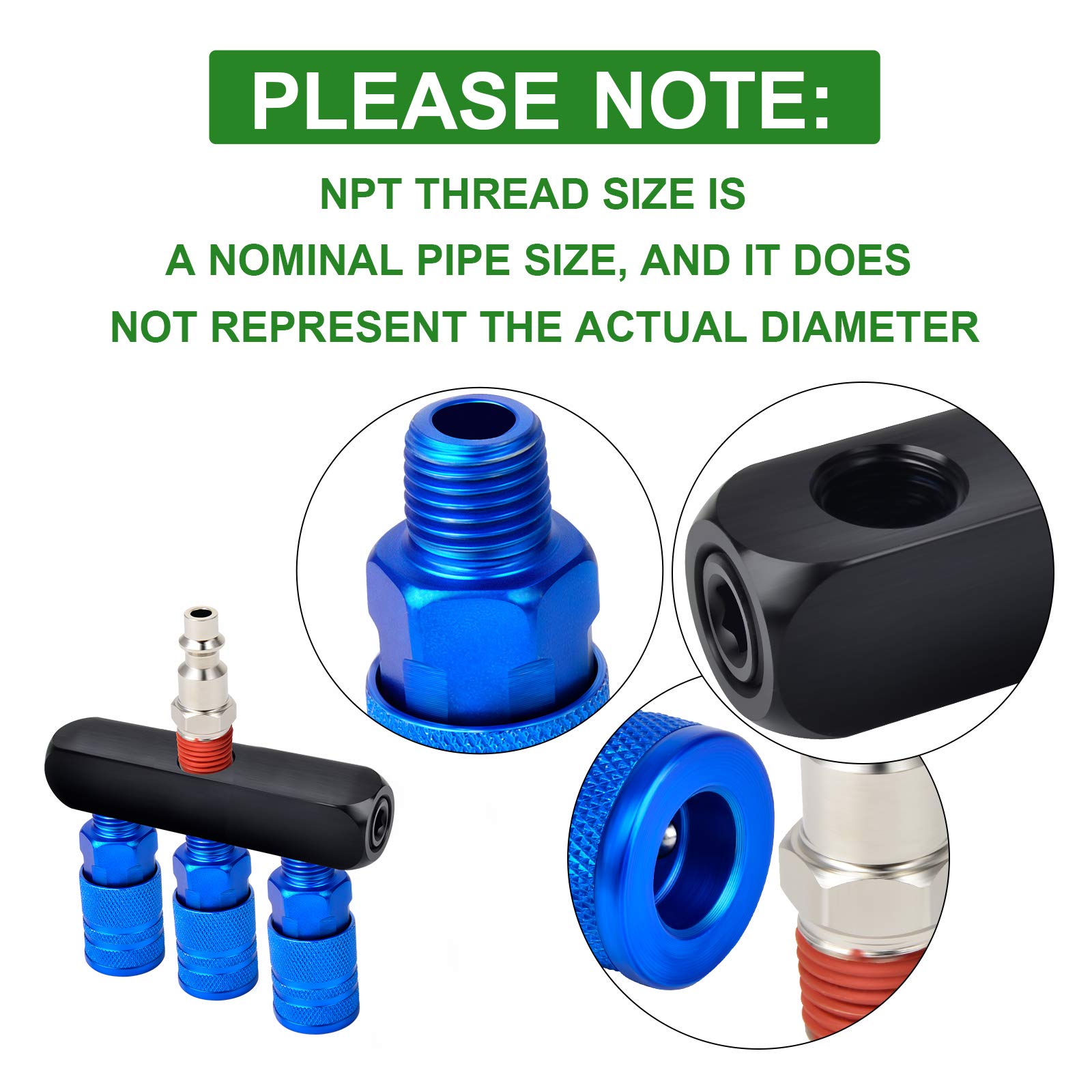 Buy TAISHER 3Way Straight Air Manifold 4 Ports Aluminum Industrial