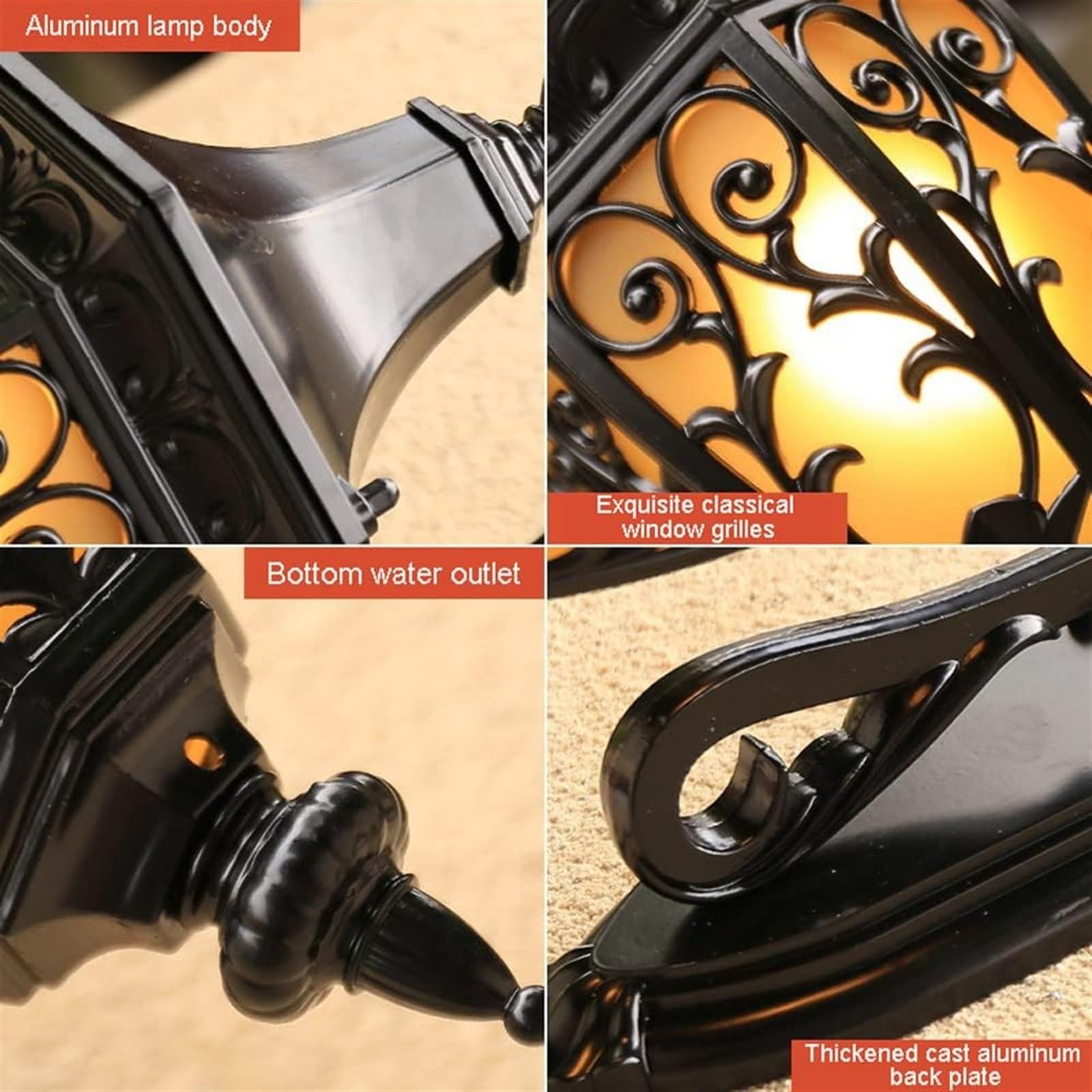 Applique Murale d'extérieur Style européen, luminaire d'extérieur, luminaire Mural Vintage en Verre pour Jardin, Garage, terrasse
