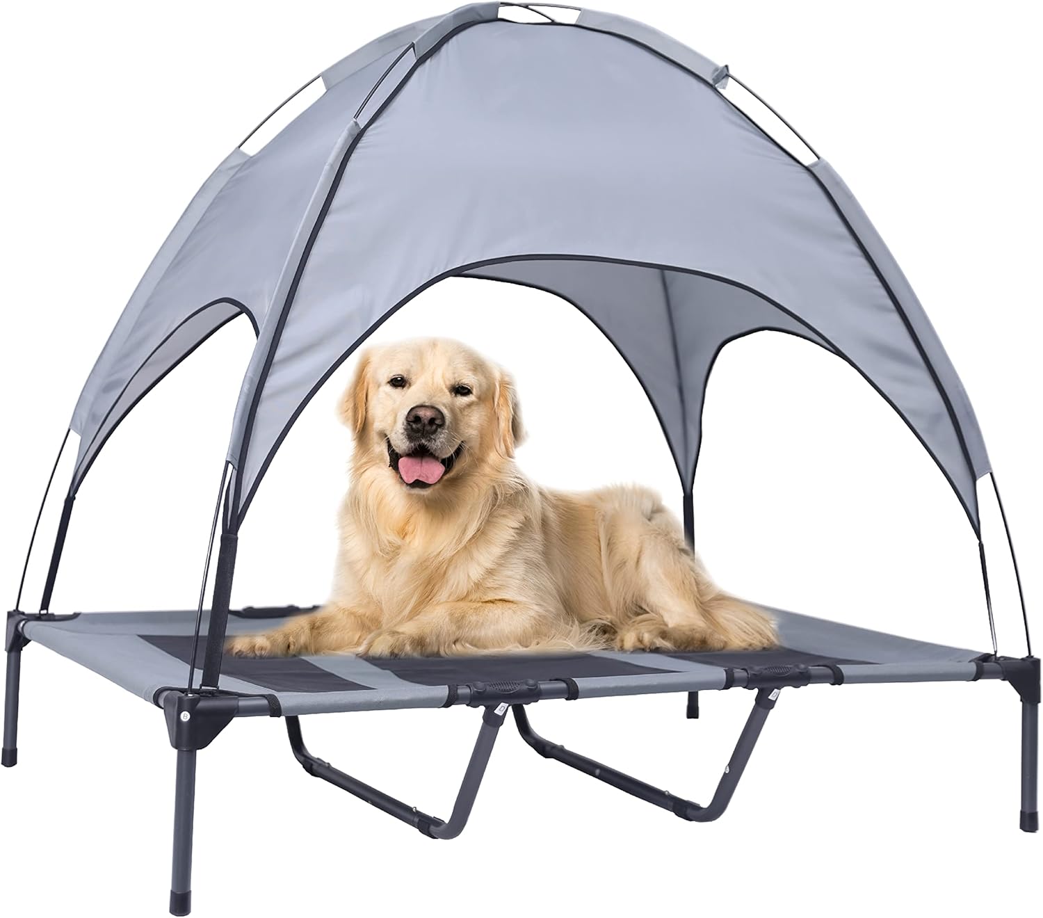 Extra-Large Elevated Dog Bed with Canopy – Waterproof, Chew-Proof & Portable Outdoor Cot Extra-Large Elevated Dog Bed with Canopy – Waterproof, Chew-Proof & Portable Outdoor Cot