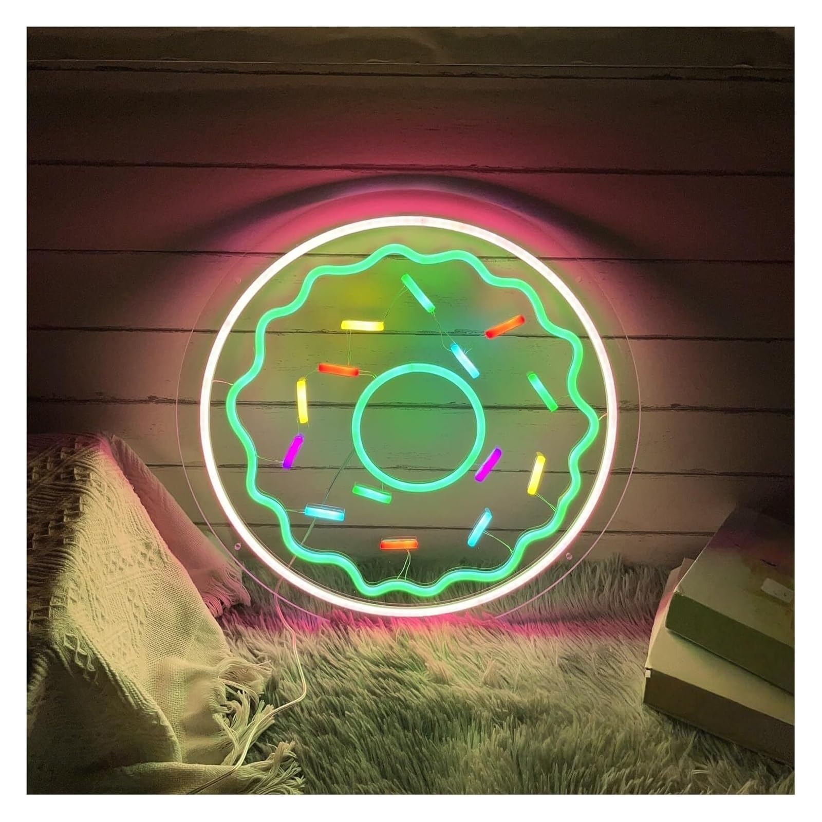 Wexxaii neon Light Sign Neon Signs Decor Sweet Donut Sign