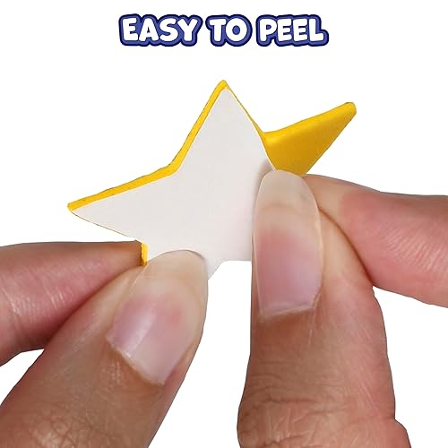 Miniatura 4 de READY 2 LEARN Calcomanías de espuma con purpurina, estrellas plateadas y doradas, paquete de 168 unidades, calcomanías autoadhesivas para álbumes de