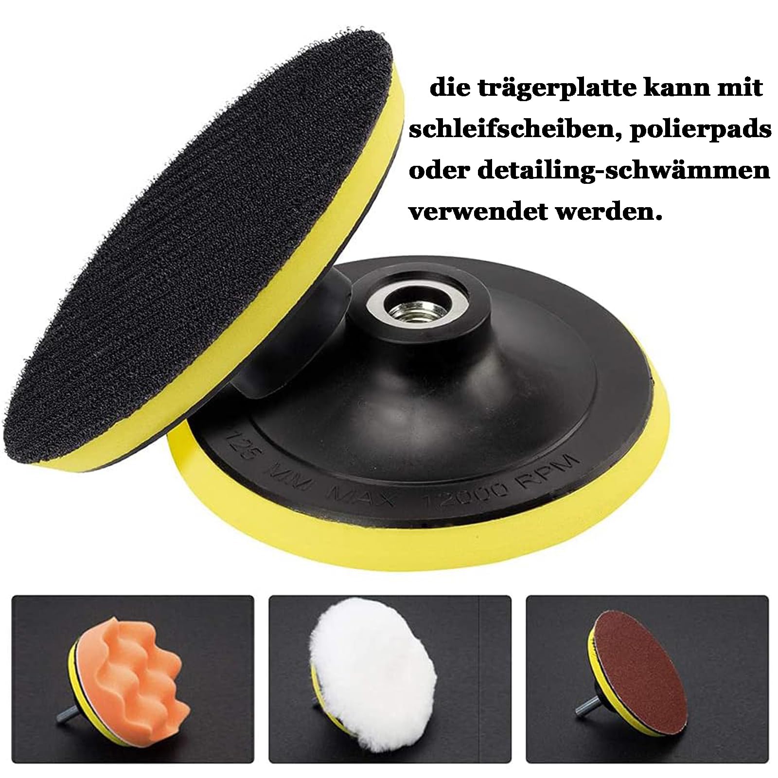Bestgle 2 Piastre Di Supporto 125 Mm Con Velcro E Attacco M14 Per Lucidatrici E Smerigliatrici - 2