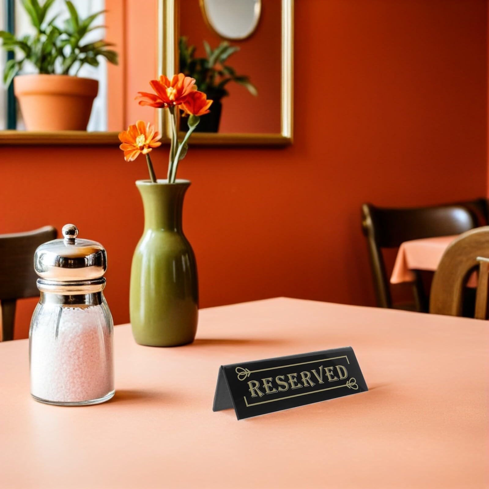 Hohopeti 10 Letreros Acrílicos Reservados para Mesa Negros, Doble Cara, Tamaño Compacto, para Restaurante, Boda, Fiesta y Eventos, Señal de Reserva de Invitados, Organizadores de