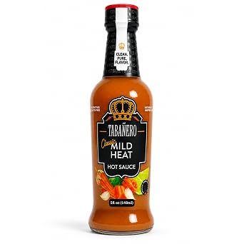 Tabanero Classic Mild Heat Hot Sauce, All Natural, Small Glass Bottle, 5 oz | Gourmet Spicy Sauce Gift, All Natural, Low Sodium, Made in the USA, For Everyday Meals, Crafted with Quality Ingredients