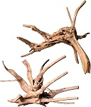 majoywoo Natural Driftwood for Aquarium Decor Fish Tank Decorations, Assorted Spider Wood Branch 4-8" 5 Pcs, Reptile Decor