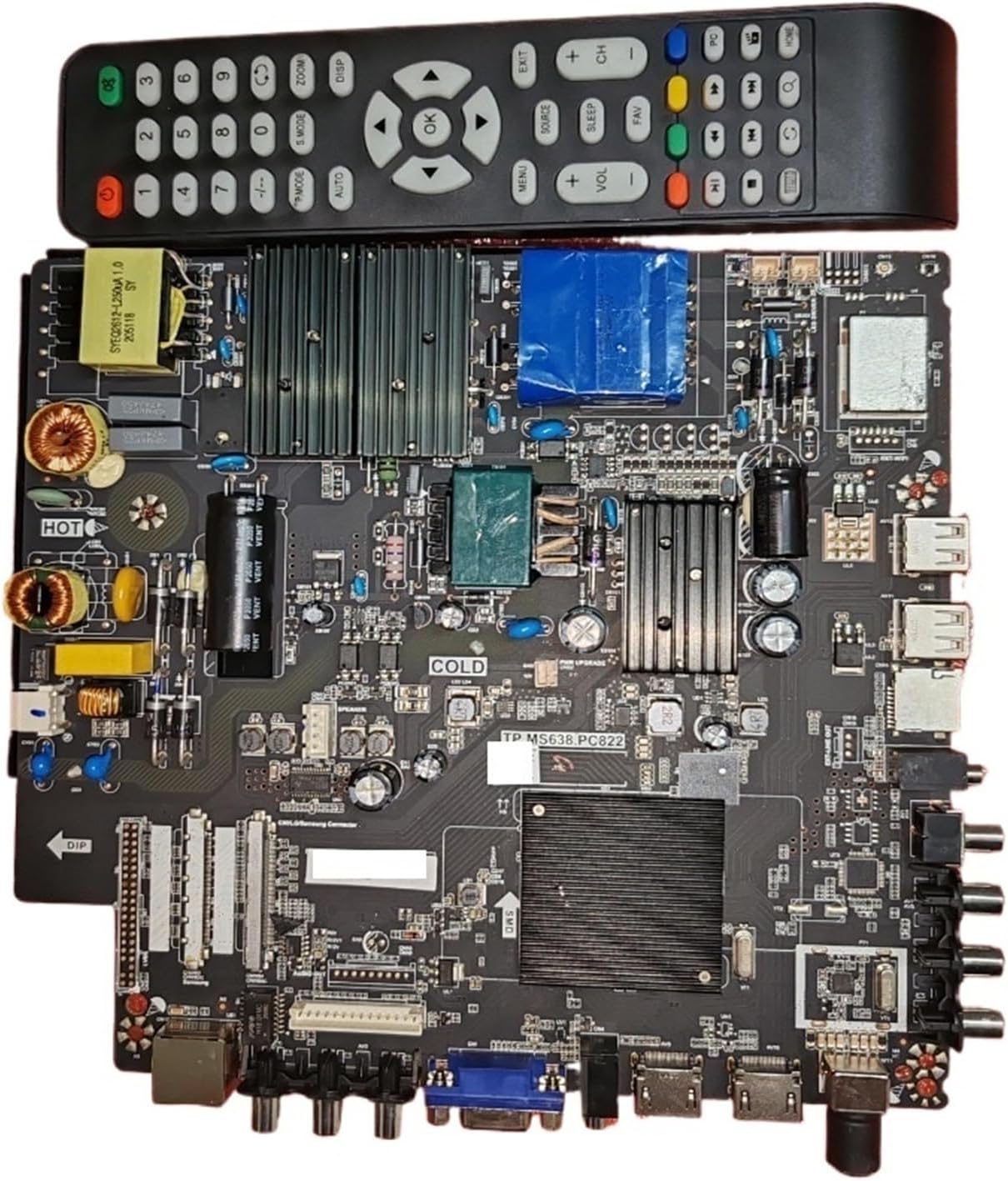 TP.MS638.PC822 motherboard with a remote control