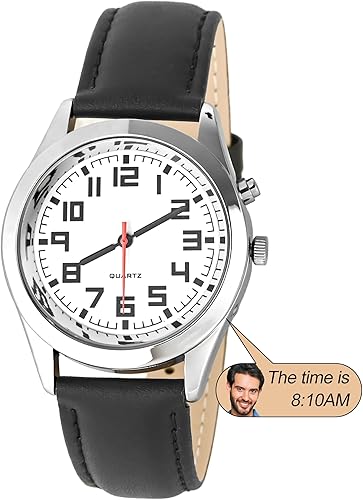Relojes parlantes para hombres ciegos, timbre de un solo toque, muestra clara y ruidosamente la hora, la fecha, el mejor regalo para personas ciegas