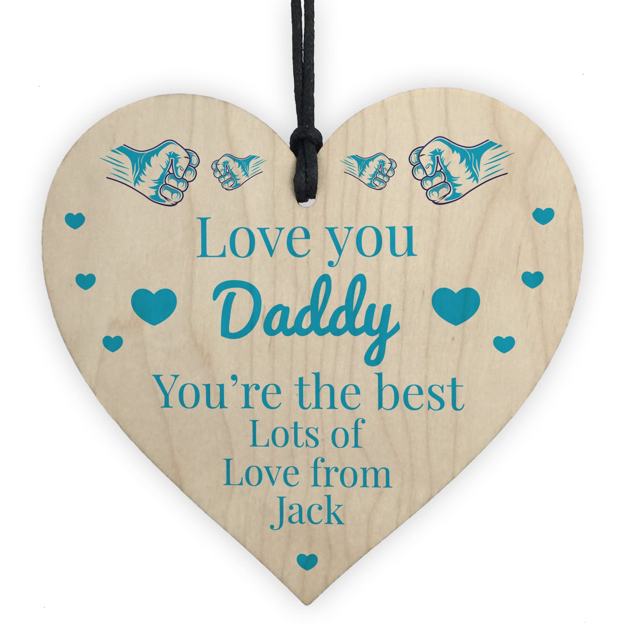 Red Ocean Personalised Fathers Day Dad Daddy Gift Team Fist Bump Hand Dad Daughter Gifts Dad Gift From Son Birthday Gift For Dad Keepsake