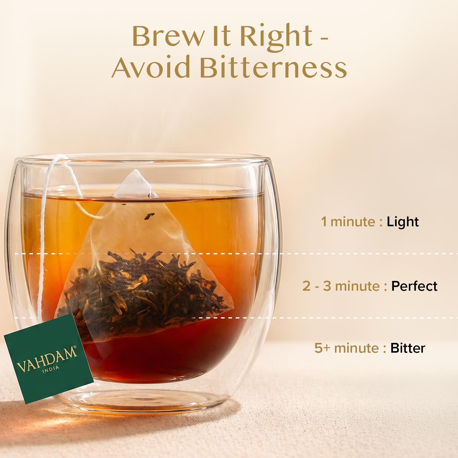 VAHDAM, Tè Nero Darjeeling (100 Bustine) Alto Tenore di Caffeina | Forte, Robusto e Aromatico | Darjeeling Second Flush | The Nero in Bustina | In Bustina Richiudibile con Chiusura Ermetica