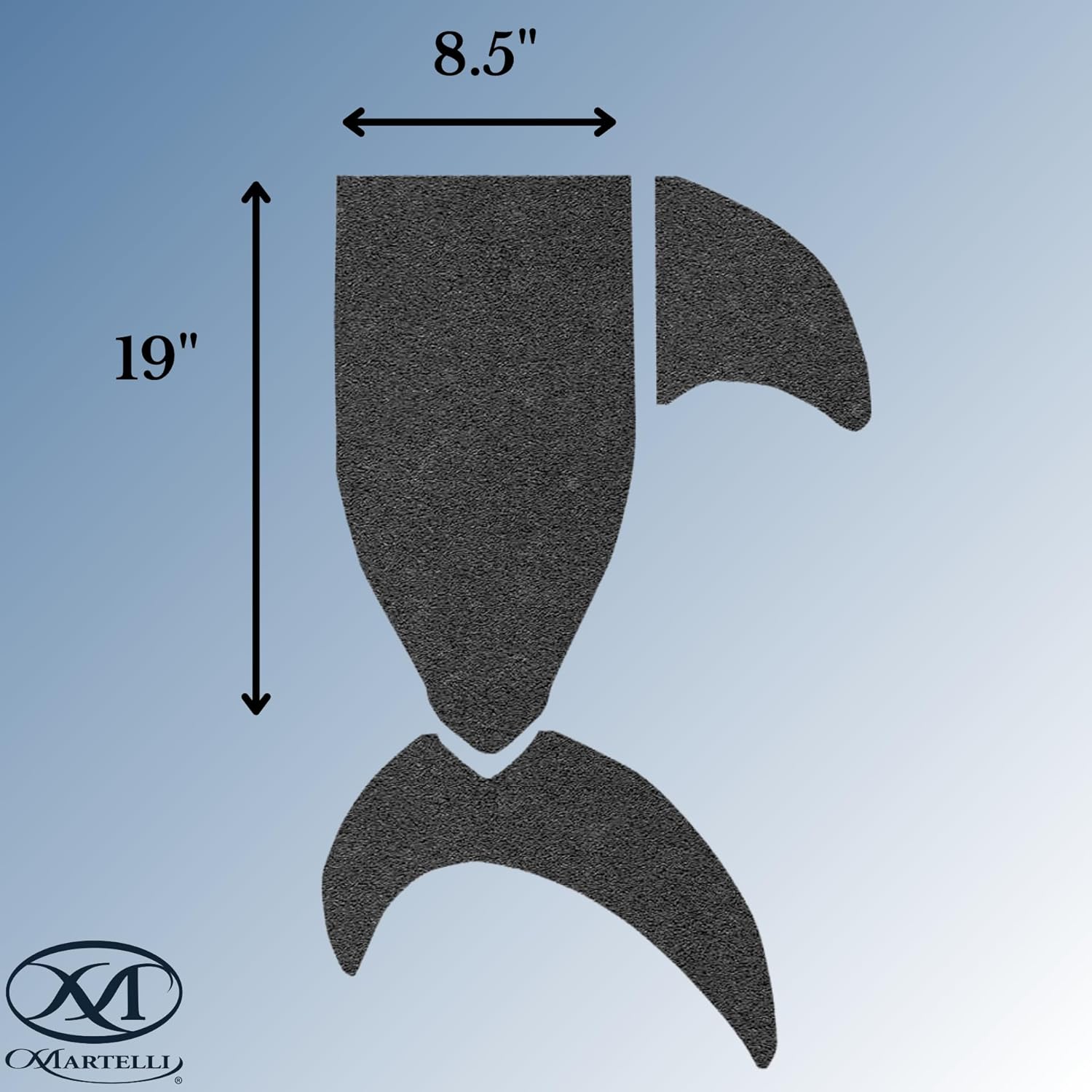 Martelli Shark Christmas Stocking Template, Black Plastic, Holiday Christmas Sewing Project - Quilting Template