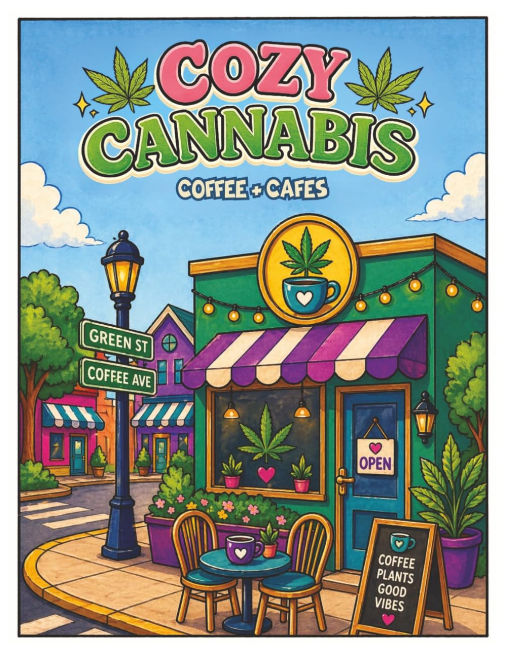 Cozy Cannabis: Coffee & Cafes: Adult Coloring & Activity Book (Cozy Cannabis: Activity & Coloring Books)