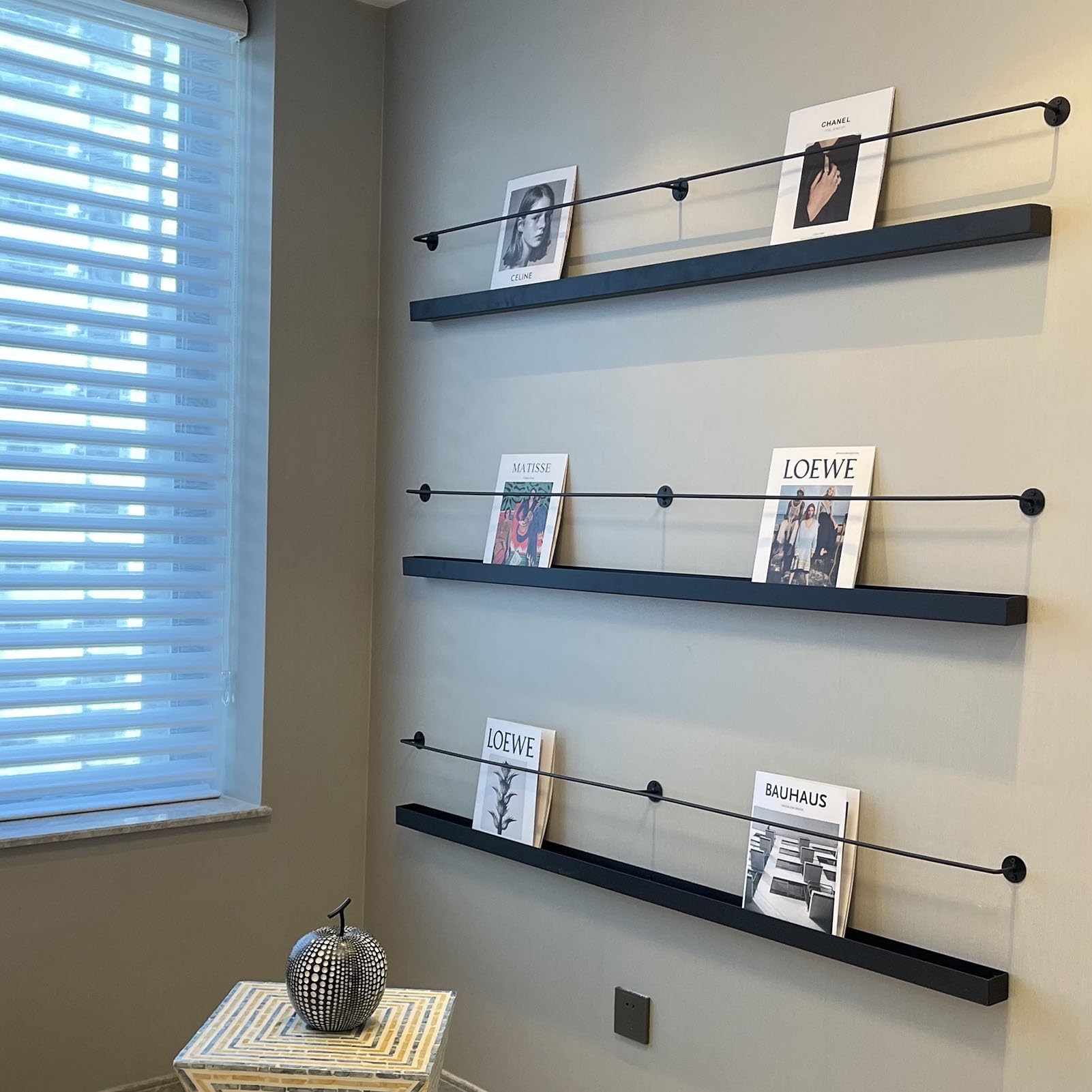 Prospektständer/Prospekthalter Ständer Modern Schwarz Magazinständer, 80 90 100 120 cm Lang Metall Katalog-Literatur-Halter/Broschürenständer, Sparen Sie Platz Bücherregal, Für Veranstaltungen Büro