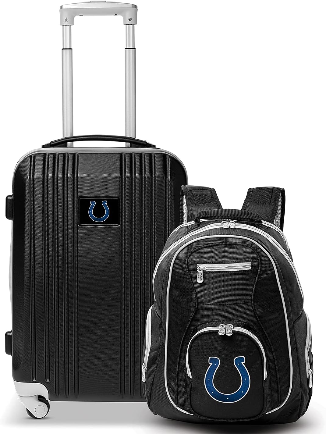 Denco Indianapolis Colts 2-Piece Luggage Set, Includes 21-inch Two-Tone Hardcase Spinner and 19" Laptop Backpack