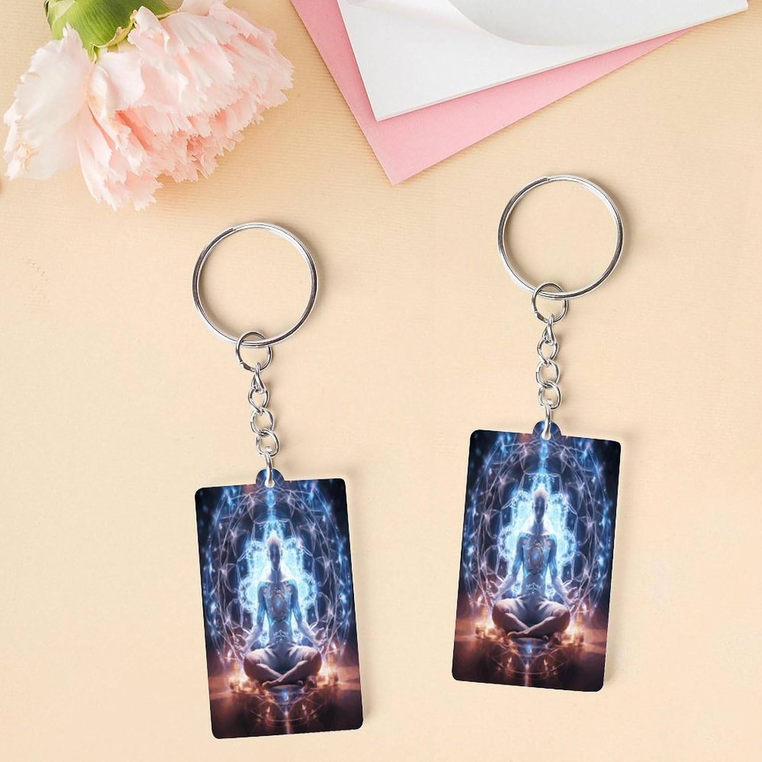 2×1.2 in Acrylic Keychain Cute Acrylic Keyring Animal Pendant image 3