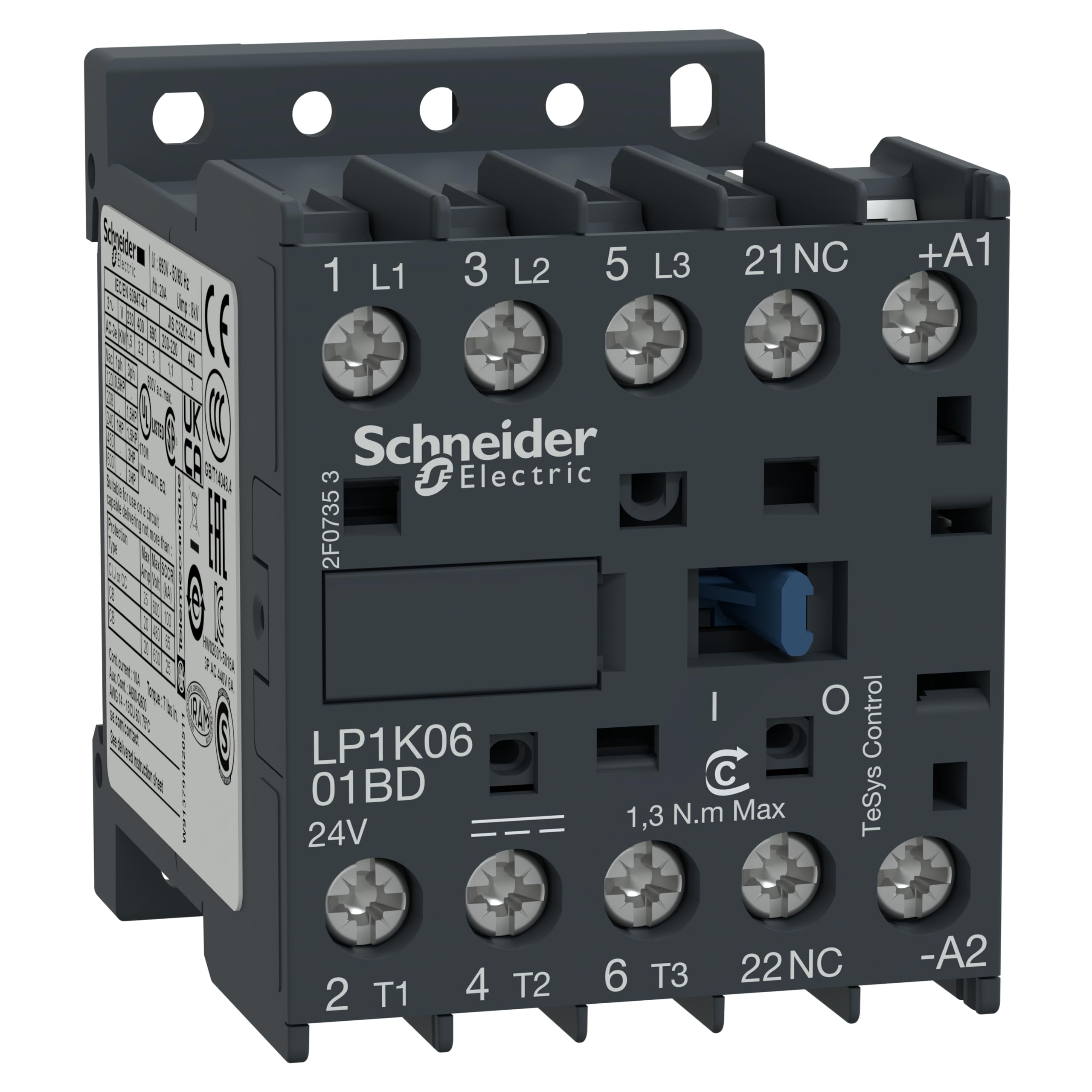 9A 3P 24V DC 0Z 1R LP1K0901BD Power Contactors TeSys