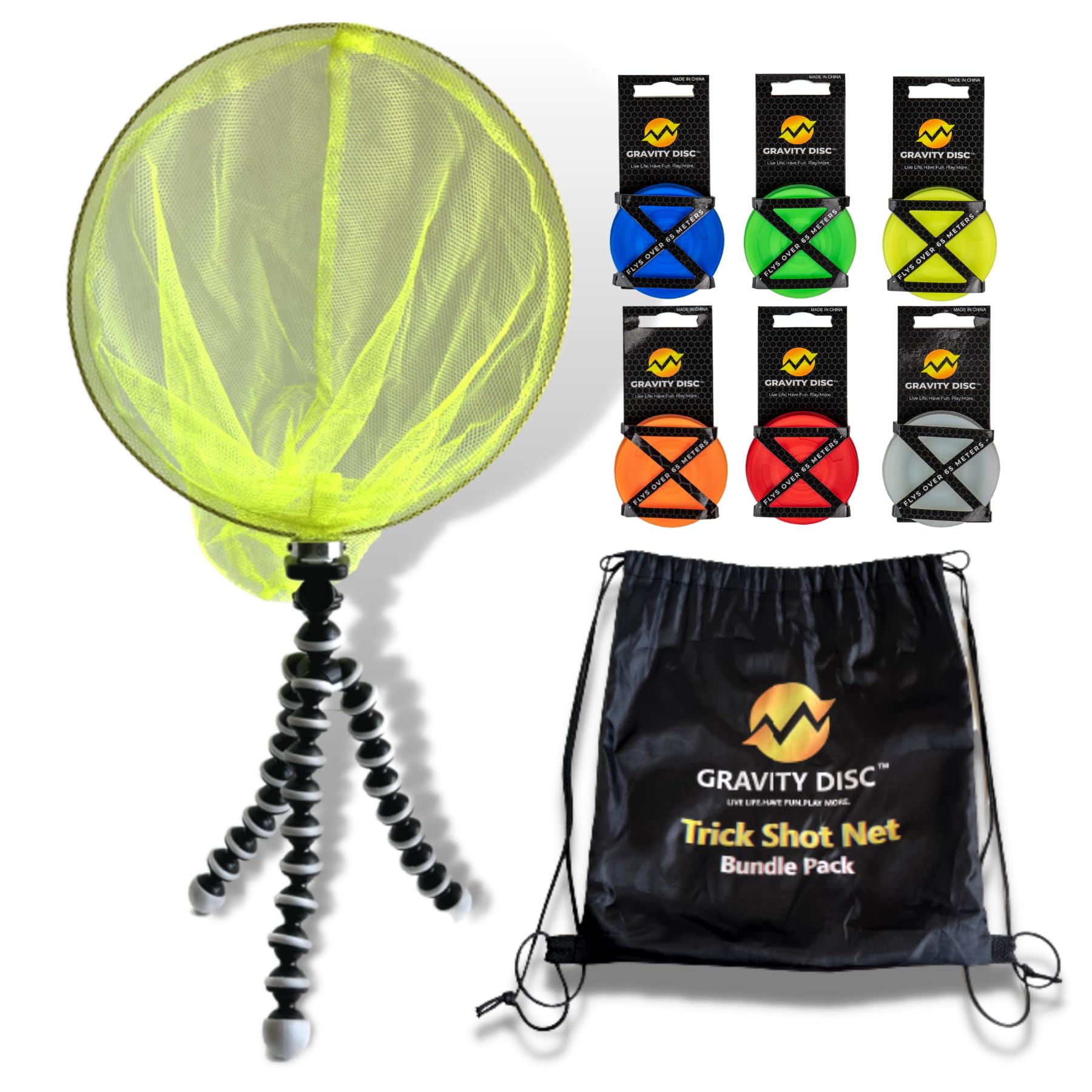 Gravity Disc Frisbee Disc Golf Net & Discs Set Game – Pocket Mini Disc Golf Set w/Portable Disc Golf Basket to Play Anywhere You Go – Indoor & Outdoor Games for Adults and Family (Net & Discs Pack)