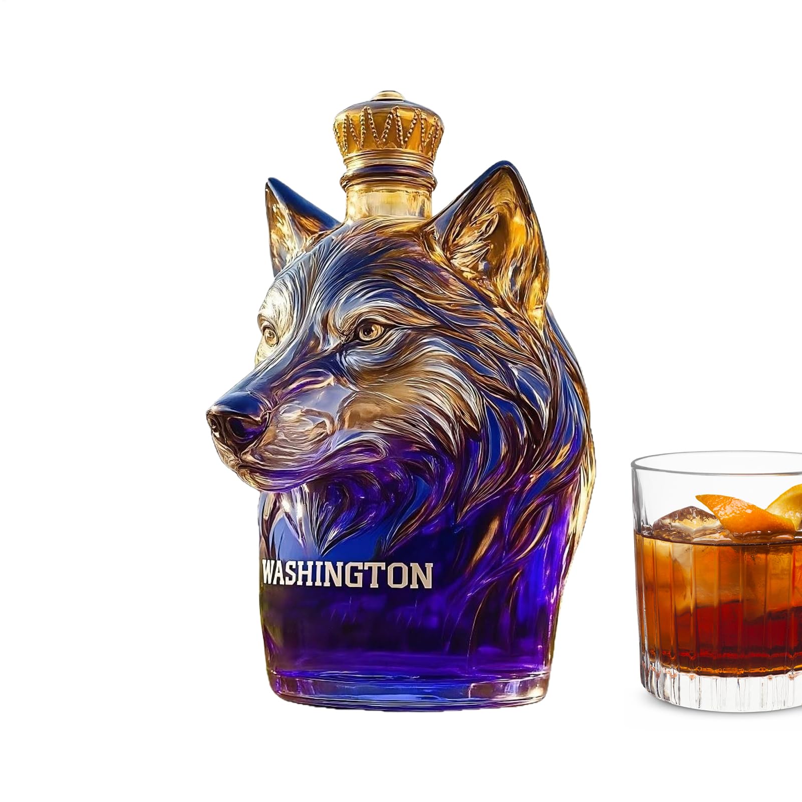 Butelki Do Wina,Szczelny Szklany Dozownik Alkoholu | Rzeźba Butelki Whisky Wina W Kształcie | do Bourbona Tequili Brandy na Wesela Przyjęcia Kolacje do Salonu Półki Bar dla Mężczyzn Mężów