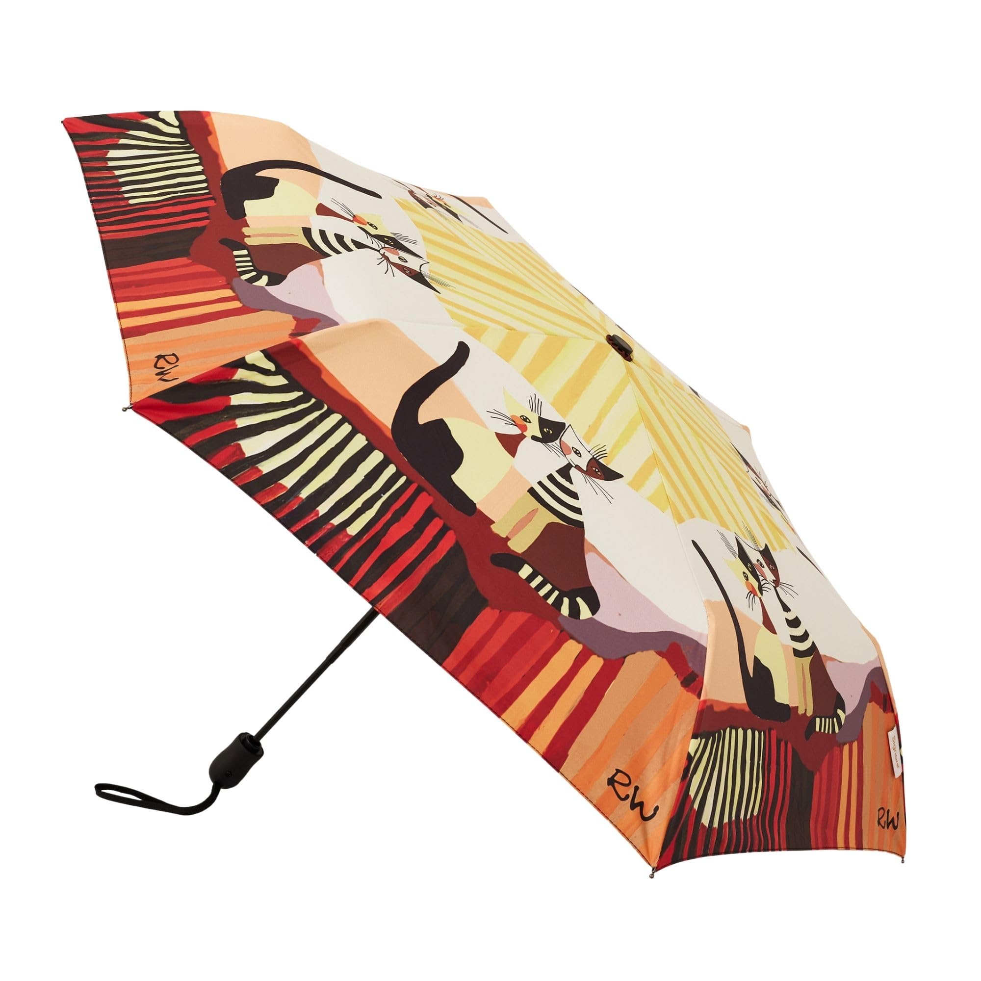 Signare Tapestry Automatic Folding Umbrella (UM-AUTO-) (Resina Cat Cappia)