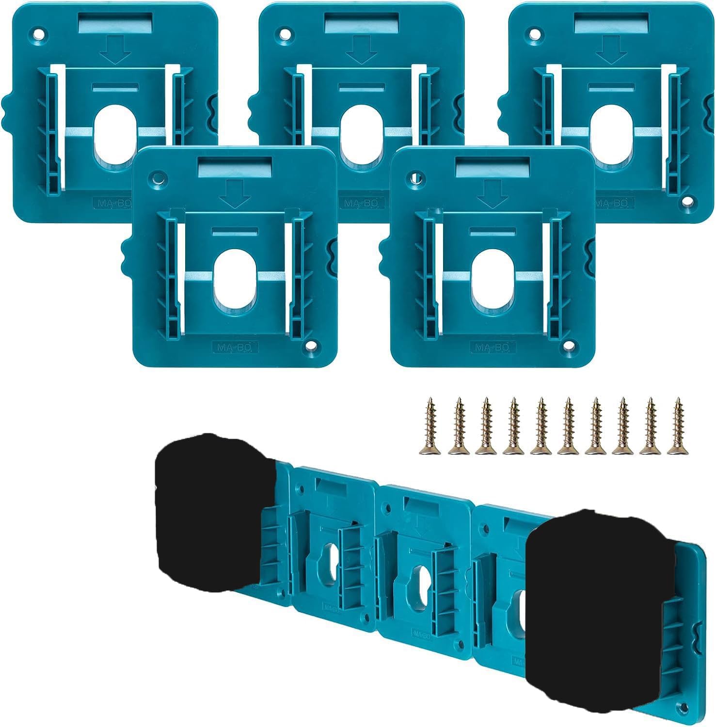5 Pack Battery Holder for Makita 18V Battery Mounts Dock Holder Fit for BL1860 BL1850 BL1840 BL1830(w/10 Screws)