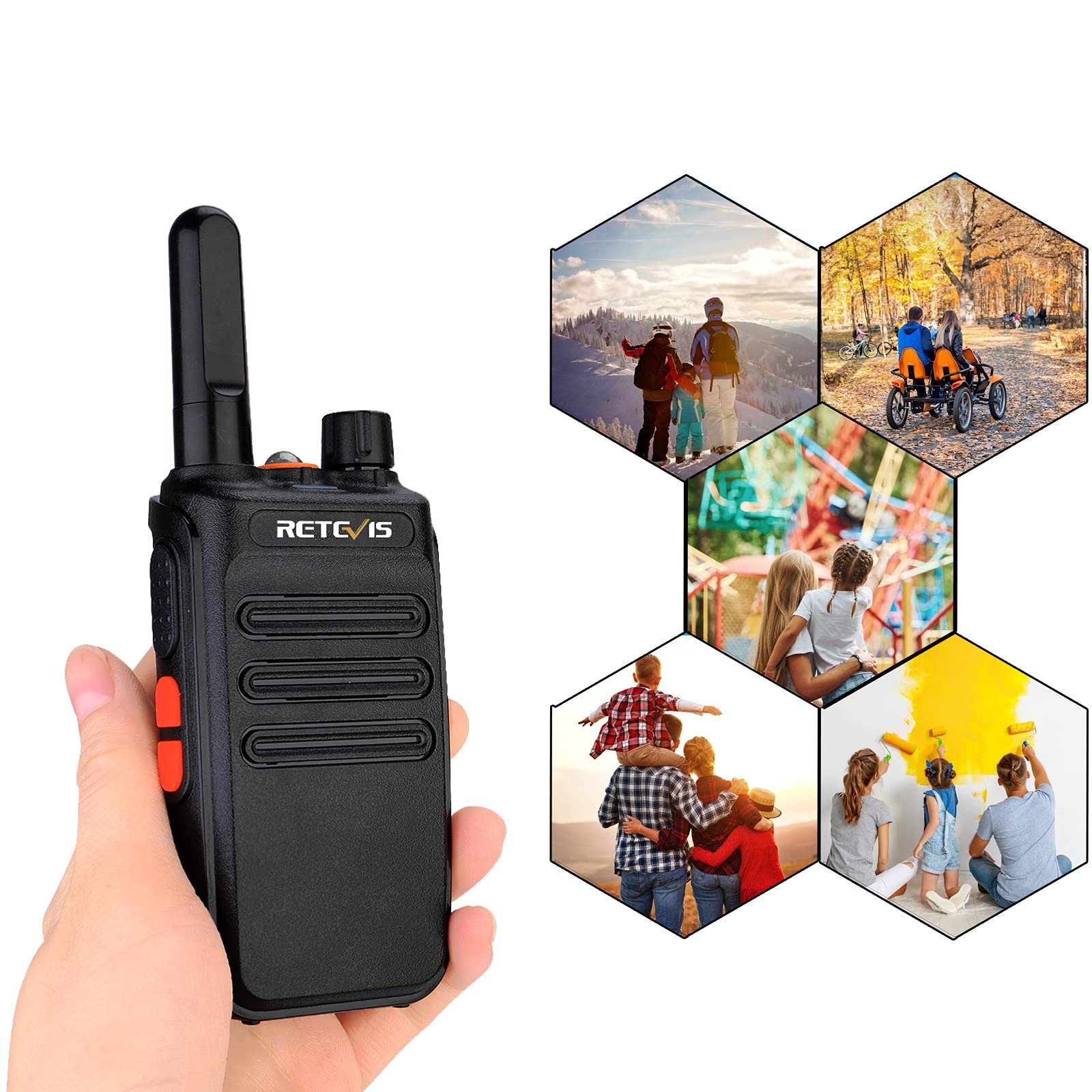 Retevis RB635 Walkie-Talkie PMR446 – 4 Pezzi Con Torcia LED, VOX, USB-C, Leggeri E Ricaricabili Per Ristoranti E Negozi