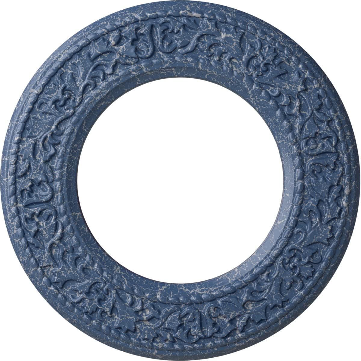 Ekena Millwork CM13BLAMC 13 3/8"OD X 7 1/2"ID X 3/4"P Jet Blackthorn Ceiling Medallion Fits Canopies Up to 7 1/2", Americana Crackle