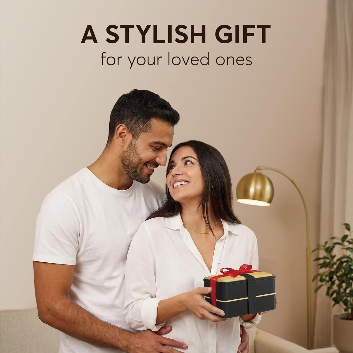 Umami Bento Box Adult All-In-1 w/4 Utensils, Big Sauce Jar, 2 Dividers, 100% Leakproof, Microwave & Dishwasher Safe Stackable Bento Lunch Box Containers for Men/Women, Black & Bamboo, 40 oz - Image 7