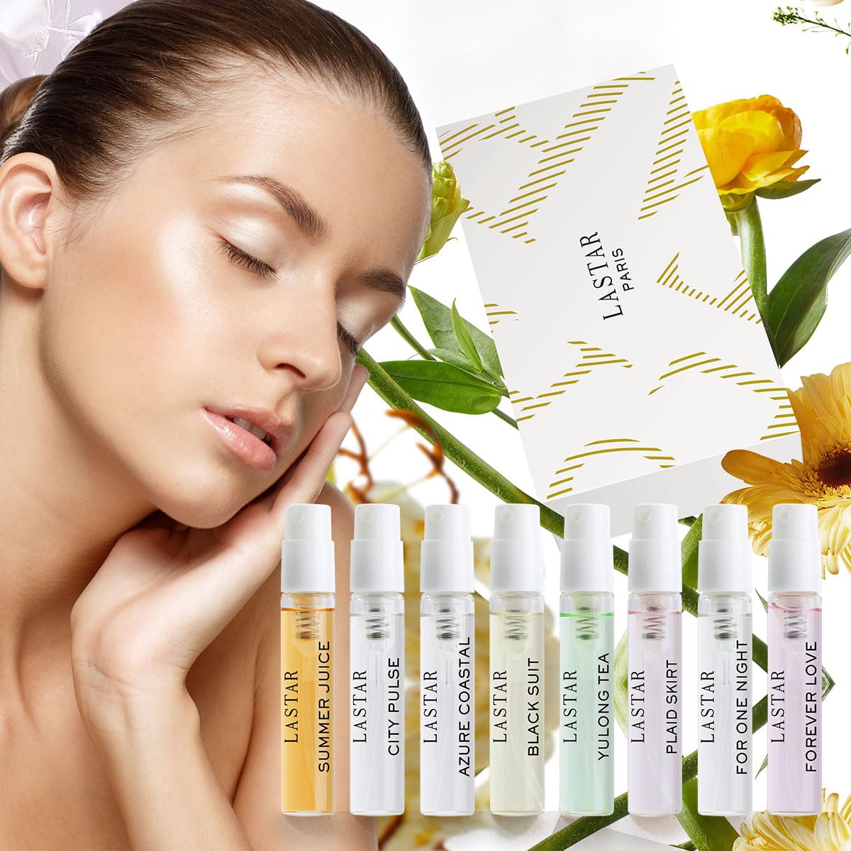 LASTAR Lot de 16 parfums, eau de parfum de voyage, spray pour le corps et parfums, convient pour un usage quotidien ou un rendez-vous, la Saint-Valentin, Halloween, Noël, femmes et hommes, 16 x 3 ml