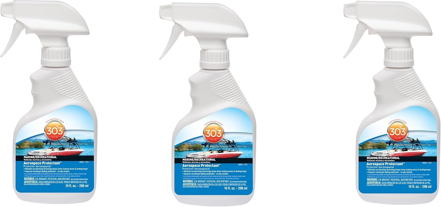 303 nDWBnE (30305) Marine UV Protectant Spray for Vinyl, Plastic, Rubber, Fiberglass, Leather and More Dust and Dirt Repellant - Non-Toxic, Matte Finish, 10 Fl. oz., 3 Pack
