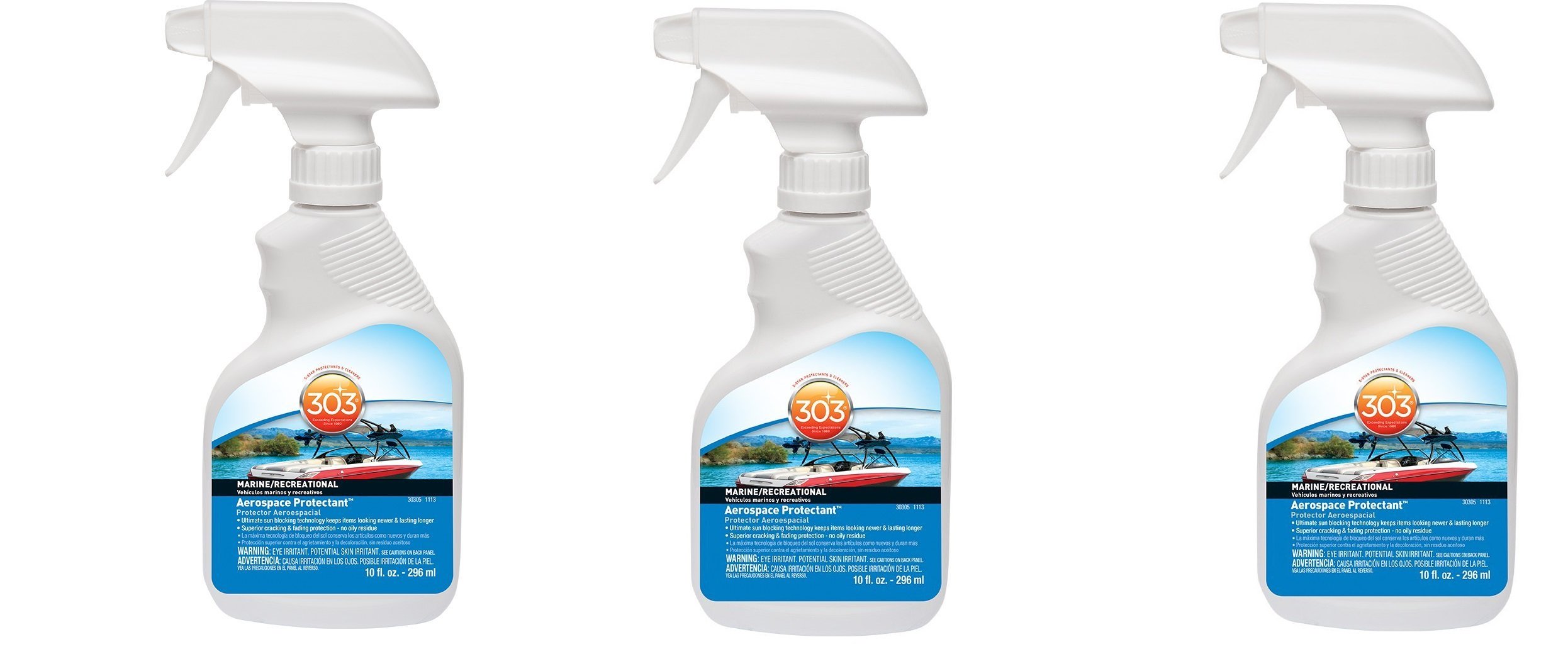303 nDWBnE (30305) Marine UV Protectant Spray for Vinyl, Plastic, Rubber, Fiberglass, Leather and More Dust and Dirt Repellant - Non-Toxic, Matte Finish, 10 Fl. oz., 3 Pack