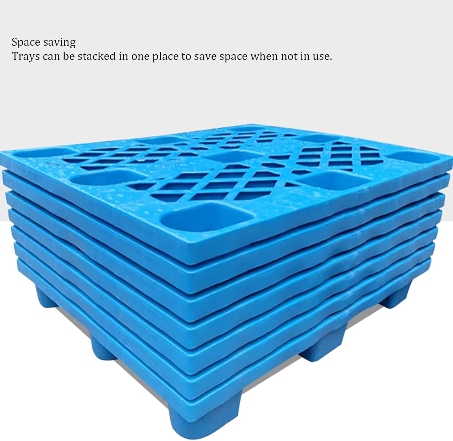 Plastic Nestable Shipping Pallet, Reusable Safety Storage Grid Pads Modular Tray, HDPE Lightweight Floor Pallet for Warehouses Storage Rooms(1pcs,60x40x12cm)