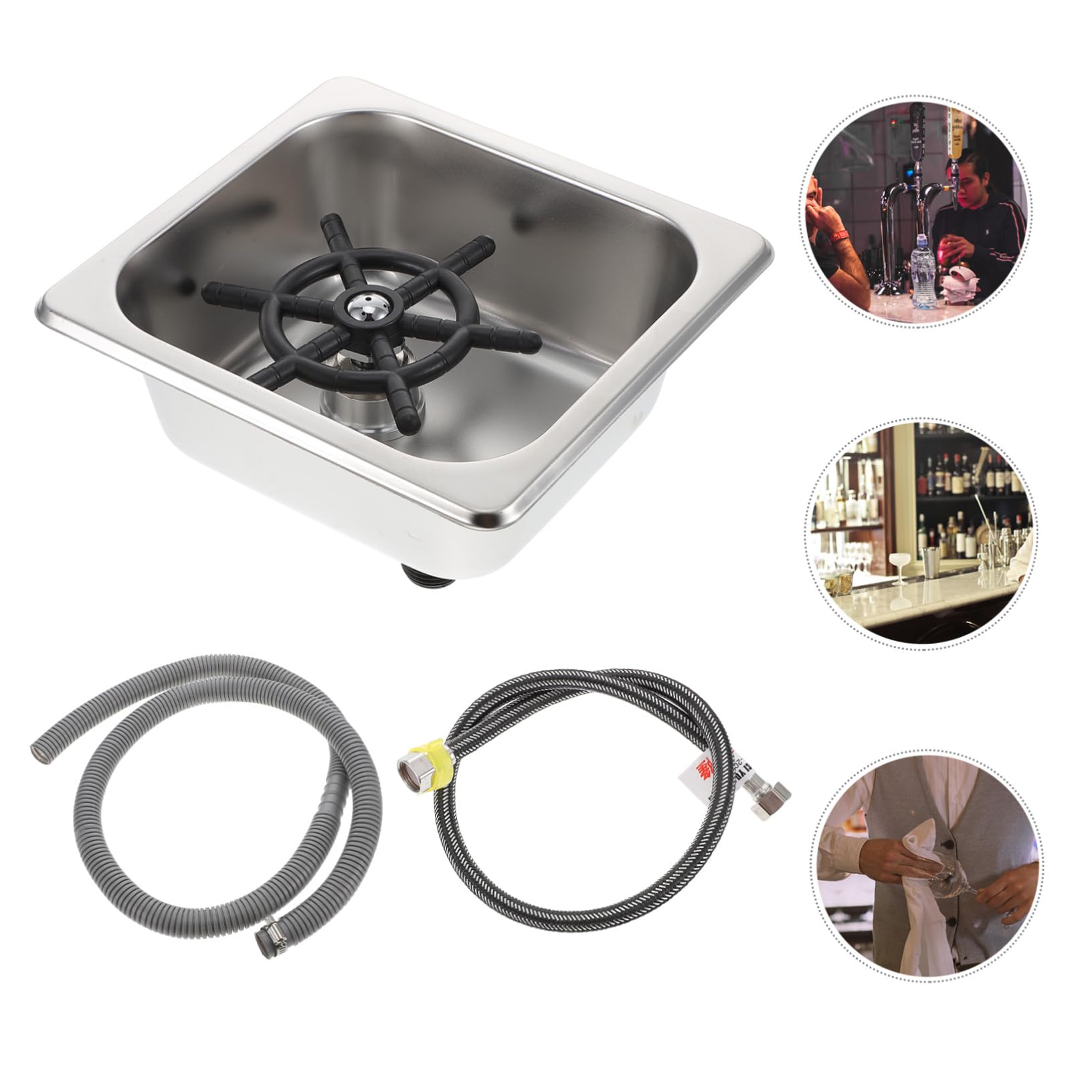 Homoyoyo Sciacquatrice Automatica Connessione 1/4 Pollice per Bicchieri in Acciaio Inossidabile Pulizia Rapida per Bar e Ristoranti