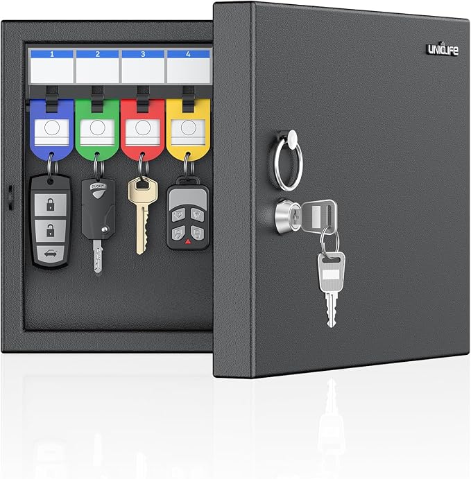 Amazon.com: Uniclife 16 Keys Key Lock Box, Wall Mount Key Box, Car Key ...