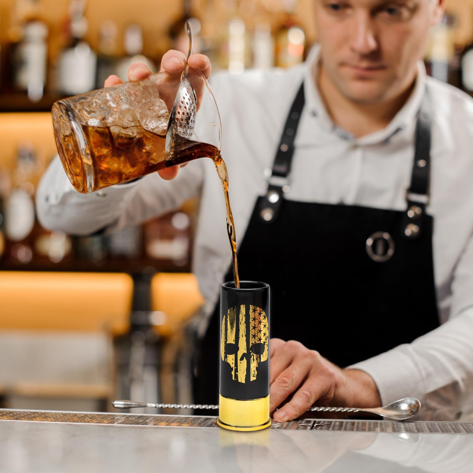 TNSLAND 4 szklanki z trupią czaszką, zabawne kieliszki do wódki, 12 GA, małe kubki do wódki, do tequili, whisky, trupia czaszka, prezenty na wesele, urodziny